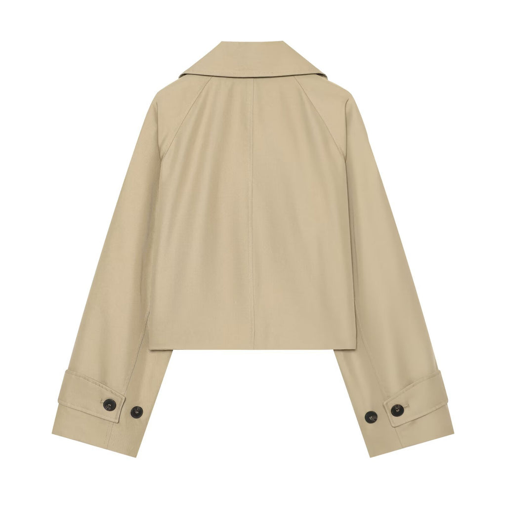 Double breasted double breasted suit collar windbreaker jacket